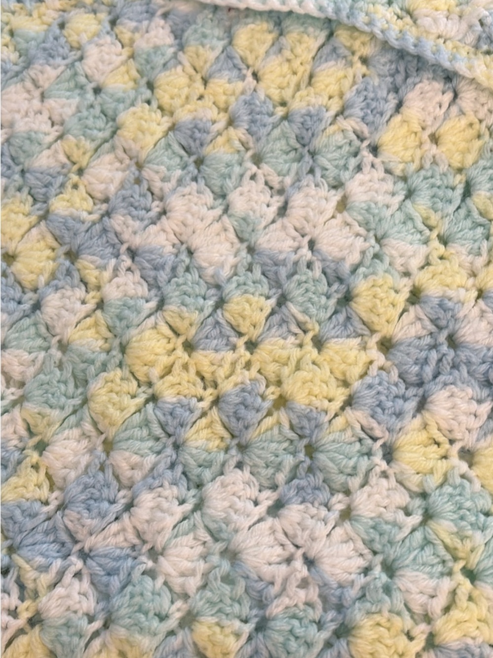 Hand crocheted baby blanket